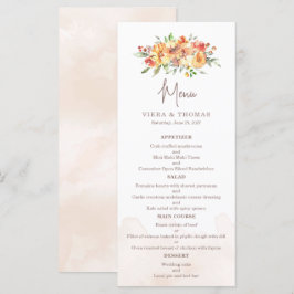 Menu Casamento Floral de Watercolor