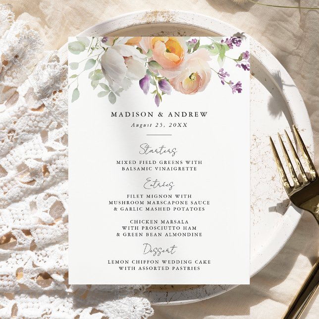 Menu Casamento Floral Delicado de Primavera (Criador carregado)