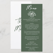 Casamento Floral Desenhado à Mão em Tom de Musgo E