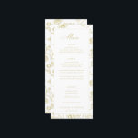 Menu Casamento Floral Dourado Chinoiserie<br><div class="desc">Vintage Regency Era Dourada Chinoiserie Garden Floral,  cardápio de casamento. Recursos,  elegante padrão floral de jardim de Chinoiserie Style e estrutura de borda frontal.</div>