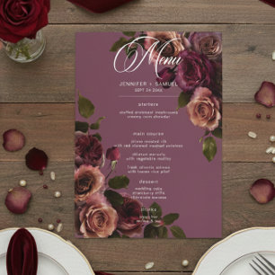 Menu Casamento Floral Elegante e Sofisticado com Ferrug