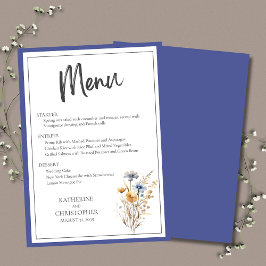 Menu Casamento Floral Elegante Moderno de Flores Selvag