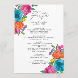 Menu Casamento Floral Fiesta Aquarela