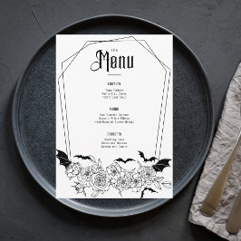 Menu Casamento Floral Gótico Elegante