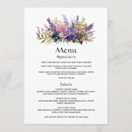 Menu Casamento Floral Lavanda Digital