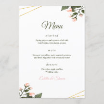 Menu Casamento Floral Menu Casamento Moderno