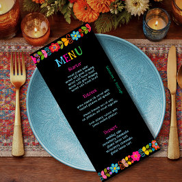 Menu Casamento floral mexicano moderno