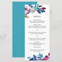 Menu Casamento Floral Moderno Brilhante, Rosa-Rosa, Bri