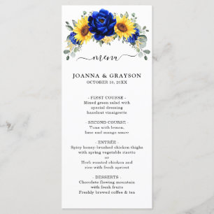 Menu Casamento Floral Moderno de Girassol Russo Real