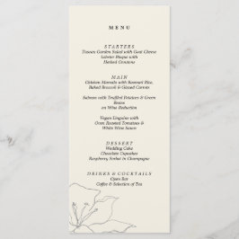 Menu Casamento Floral Moderno Delicado Soft Eggshell