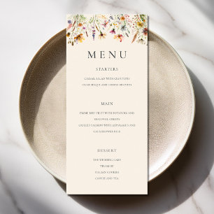 Menu Casamento Floral Moderno Minimalista Boho Wildflow
