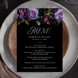 Menu Casamento Floral Moody Gothic