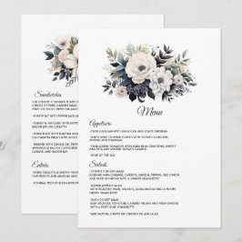 Menu Casamento Floral Negro e Branco