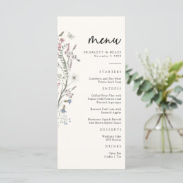 Menu Casamento Floral Pastel