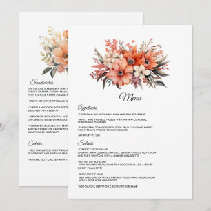 Menu Casamento Floral Peach Fuzz