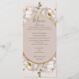 Menu Casamento Floral Peônia Branca e Rosa Rubor