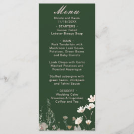 Menu Casamento Floral Rosa Bege Primavera Flor Silvestr
