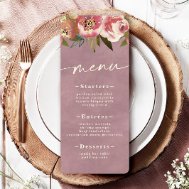 Menu Casamento Floral Rosa Ophelia Cottagecore