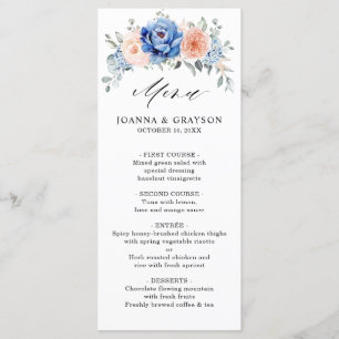 Menu Casamento Floral Rosa-Rosa-Rosa-Cinzento-marinho A