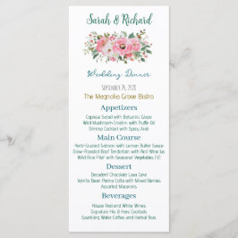 Menu Casamento Floral Rosa Vibrante