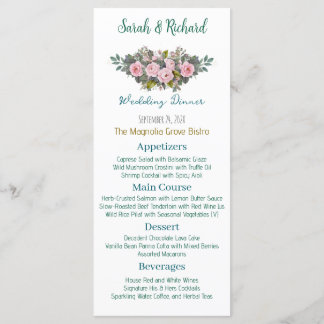 Menu Casamento Floral Rosado