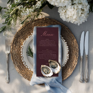Menu Casamento Floral Roxo Jantar Burgundy