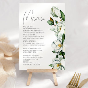 Menu Casamento Floral Rústico de Magnólia Branca