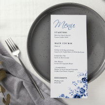 Casamento Floral Toile Azul Francês com Letra Eleg