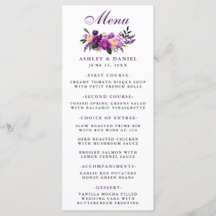 Menu Casamento Floral Ultra Violeta Roxo