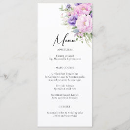 Menu Casamento Floral Violeta Violeta Rosa Lavanda Roxo