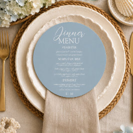 Menu Casamento Formal Azul Poento Roteiro Moderno