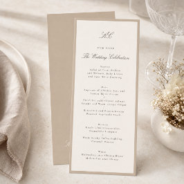Menu Casamento Formal Champanhe Bege