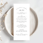Menu Casamento Formal da Caligrafia Branca Negra<br><div class="desc">Este Design faz parte de uma coleção; Entre em contato comigo se precisar de ajuda para encontrar designs ou produtos correspondentes; também disponível em cores alternativas</div>