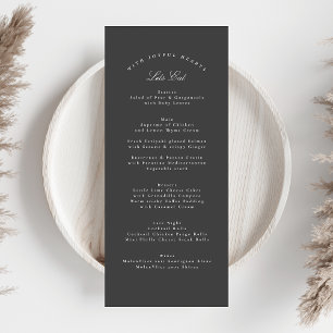 Menu Casamento Formal Da Caligrafia Da Cinza Escura