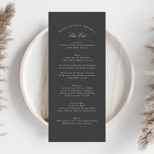 Menu Casamento Formal Da Caligrafia Da Cinza Escura (Criador carregado)