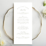 Menu Casamento Formal Da Caligrafia Verde Clássica<br><div class="desc">Este Design faz parte de uma coleção; Entre em contato comigo se precisar de ajuda para encontrar designs ou produtos correspondentes; também disponível em cores alternativas</div>