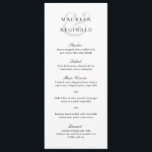 Menu Casamento Formal de Ampersand<br><div class="desc">Menu de casamento preto e branco elegante com um design simples e mínimo com um grande e grande e atrás dos nomes da noiva e do noivo em uma fonte serif tradicional. Uma escolha clássica que é perfeita para um casamento formal.</div>