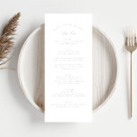 Menu Casamento Formal de Cinzas Claras Clássicas<br><div class="desc">Este Design faz parte de uma coleção; Entre em contato comigo se precisar de ajuda para encontrar designs ou produtos correspondentes; também disponível em cores alternativas</div>