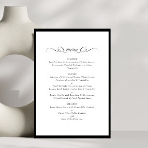 Menu Casamento Formal de Quadro Preto para Caligrafia