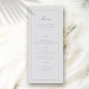 Menu Casamento Formal Elegante Moderno Clássico Ecru