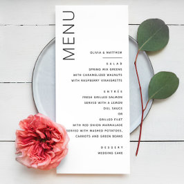 Menu Casamento Formal Minimalista | Jantar Elegante Mod