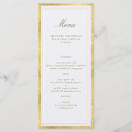 Menu Casamento Formal Pérola Dourada Falso Clássico Mod