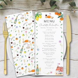 Menu Casamento Francês Boho de Limão e Laranja