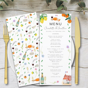 Menu Casamento Francês Boho de Limão e Laranja