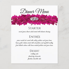 Menu Casamento - Fuchsia Orchids White-
