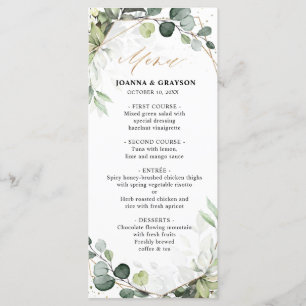 Menu Casamento Geométrico Eucalyptus Sage Greenery Mode