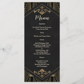 Menu Casamento Glam Roaring 20s Grande Gatsby Art Déco