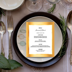 Menu Casamento - Glama branco metálico elegante