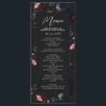 Menu Casamento Gótico Romântico de Peônias Negras Escur<br><div class="desc">Coloque a palco para um evento assombrosamente elegante com estes menus góticos. Estes luxuosos menus de casamento floral apresentam um buquê de peões negros e vermelhos e bagas azuis contra fundo negro. É perfeito para uma celebração dramática e inesquecível. Eles são ideais para amantes do romance escuro e do atrativo...</div>