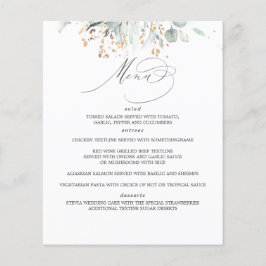 Menu Casamento Greenery e Eucalyptus Leaves